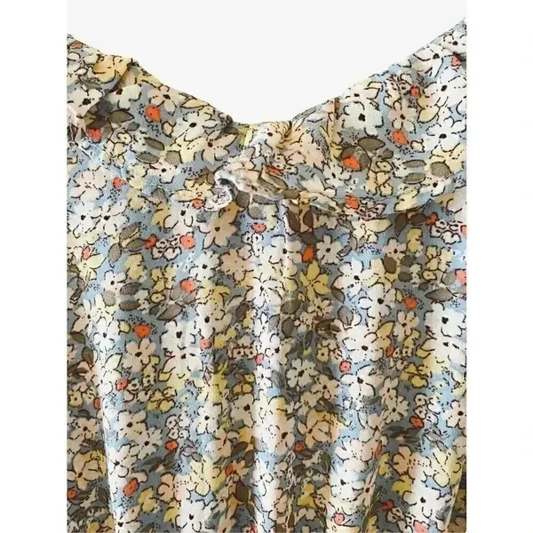 NWT Siena Sky Spaghetti Straps Multicolor Flowery Ruffles Womens Dress SZ Small - Image 3