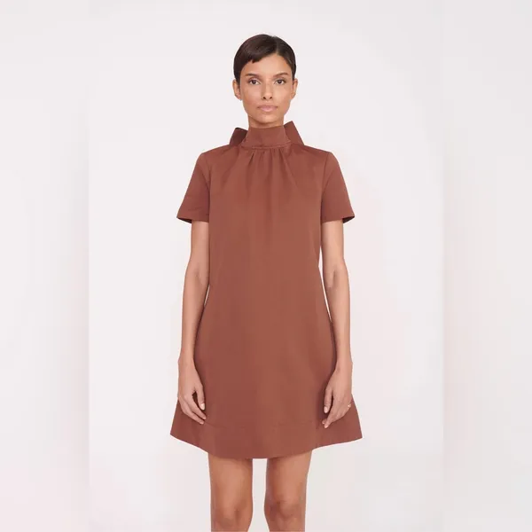 Staud Mini Ilana Dress in Clove Brown S - Image 3