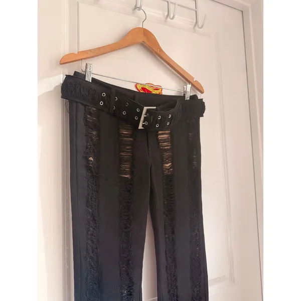 I.AM.GIA Kasmir Distressed Jeans W/ Belt Small Punk Goth LA‎ Streetwear - Image 4