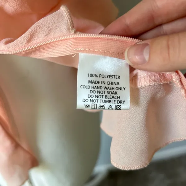 White Fox Baby Pink Ruffled Cami Tank Layered Boho Size Medium - Image 6