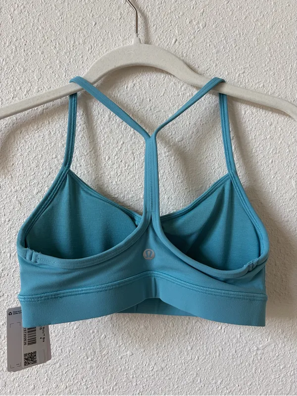 Lululemon Flow Y Bra Nulu Light Support A–C Cups Washed Blue Size 4 Sporty Yoga - Image 2