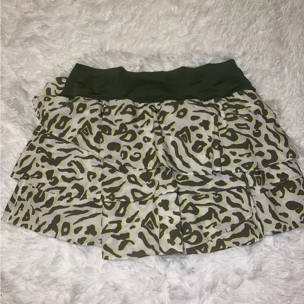 Aerie Green Patterned Athletic Animal Print Skirt size XL - Image 5