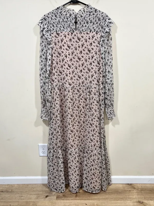 English Factory Womens Beige Floral Print Long Daytime size small maxi - Image 4