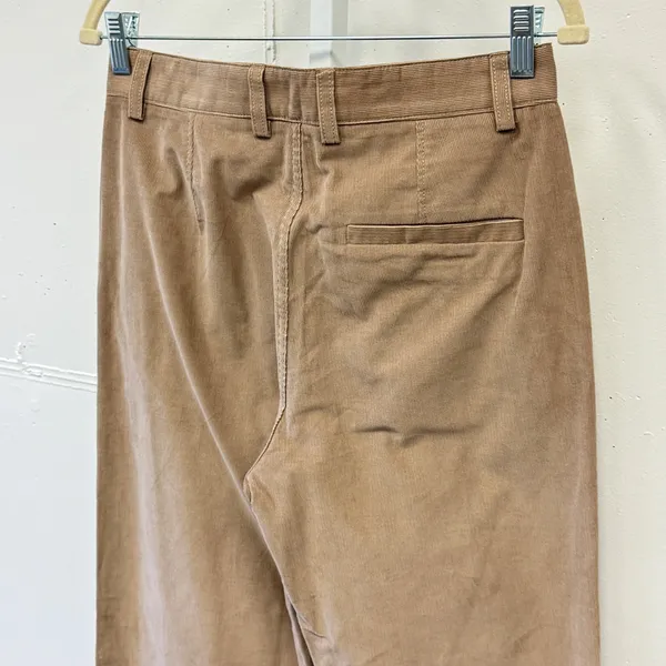 COS Women's Straight Leg Corduroy Chino Pants Slim Fit Tapered‎ Leg Sz 4 Beige - Image 5