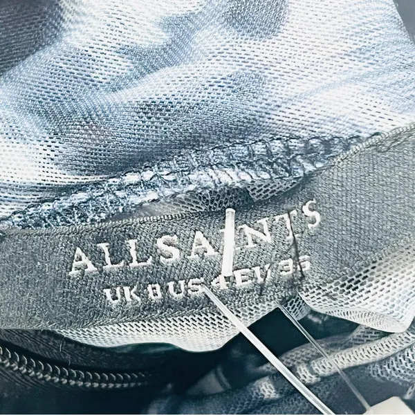 AllSaints Tia Long Sleeve Mesh Top in Inez Blue - US 4 - Image 6