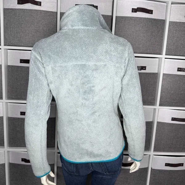 Patagonia Re-Tool Snap T Fleece Pullover Gray Teal Quarter Snap Kangaroo Pocket - Image 4