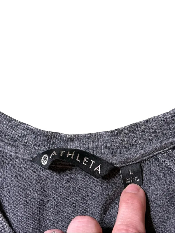 Athleta Casual Athleisure Gray Criss Cross Sweatshirt Size Large - Image 2