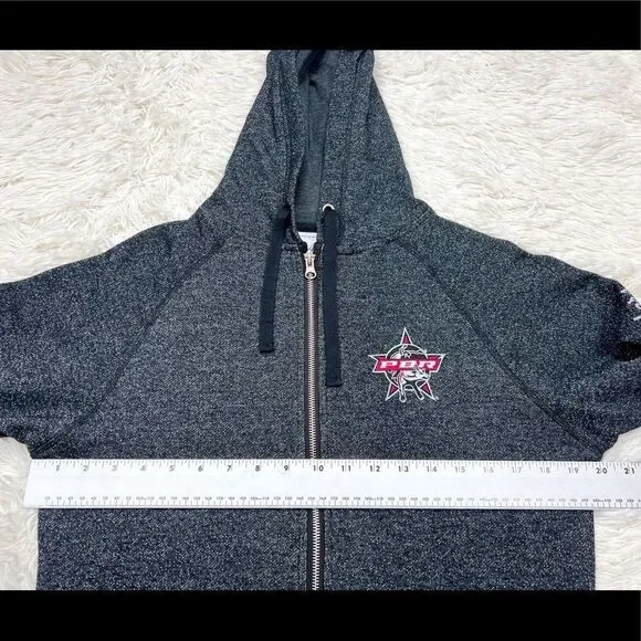PBR Professional Bull Riders Grey Silver‎ Metallic Full Zip Jacket Size Small - Image 5