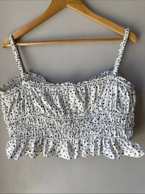 J. Crew Floral Crop Poplin Smocked Tank Top - Image 4