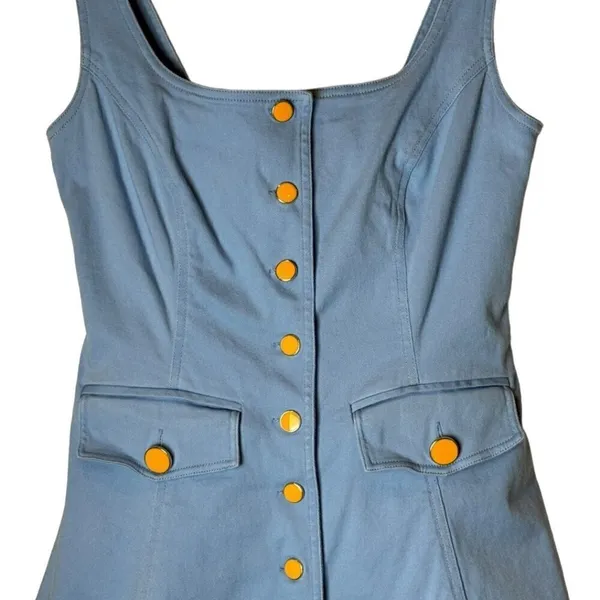 Color‎ Me Courtney Dress Womens 0 Blue Denim Alle Utility Fit And Flare Mini - Image 6