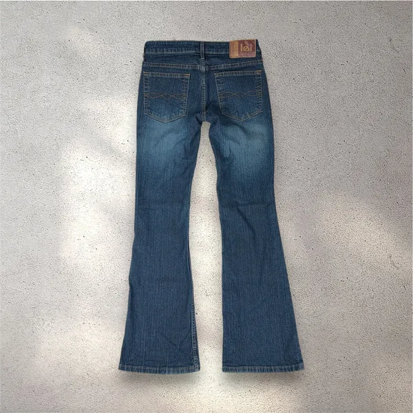 VTG L.E.I. Bootcut Jeans Juniors 1 Blue Mid Rise Denim Western Downtown Girl Y2K - Image 3