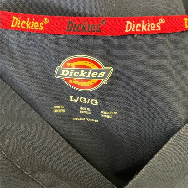 Dickies Mens Scrub Top L‎ Blue Casual Standard Medical Uniform Nurse Workwear - Image 2