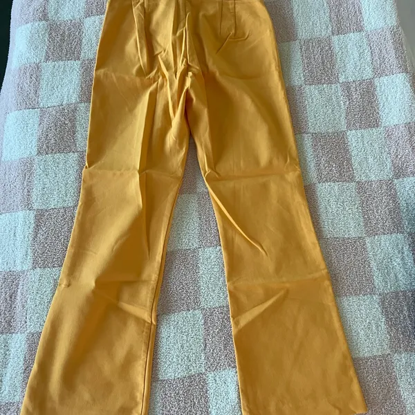 ZARA Bright Yellow Flared Pants - Image 2