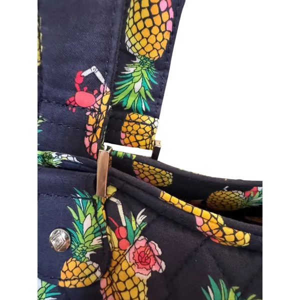 VERA BRADLEY LARGE GLENNA "TOUCAN PARTY" PATTERN‎ Bag Navy Blue Beach Travel - Image 5