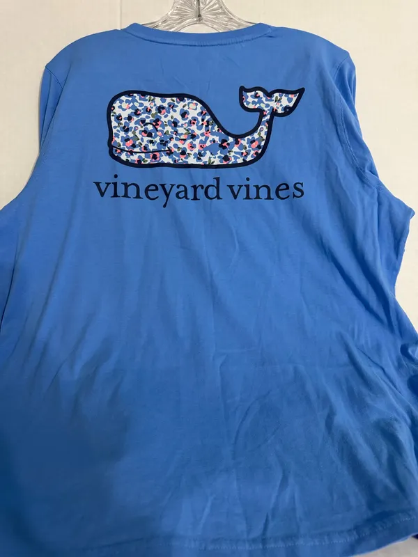 Vineyard Vines Logo Graphic Long Sleeve Light Blue T Shirt - Image 3