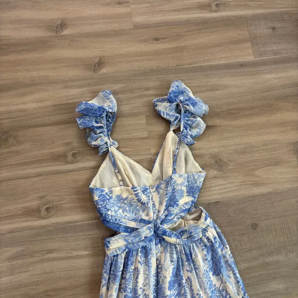 ASTR the Label Fritillaria Maxi Dress Women Size XS Blue Floral - Image 8
