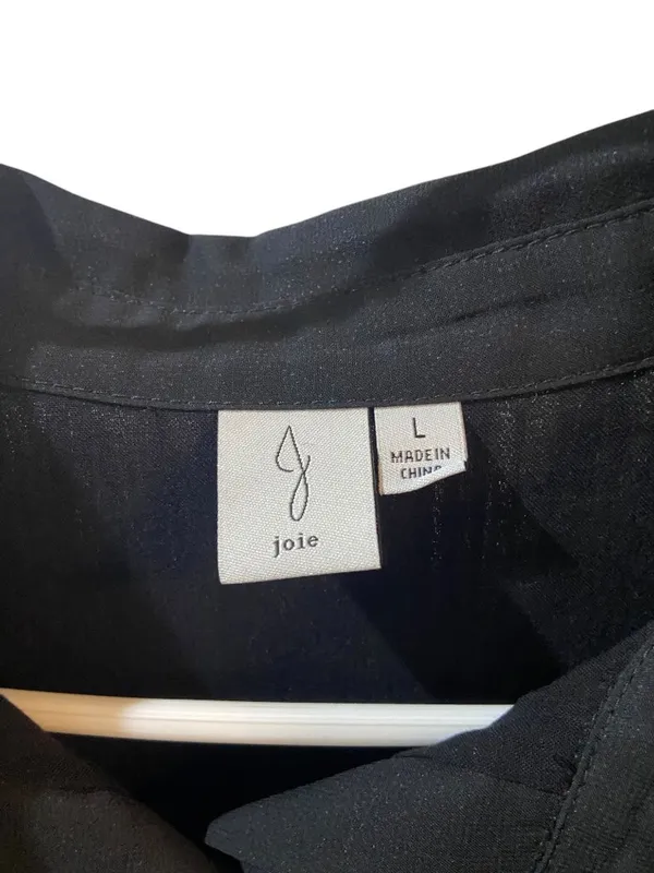 Joie Pleated Sleeveless Mini Dress Black Size L Minimalist Flowy Spring Casual - Image 3
