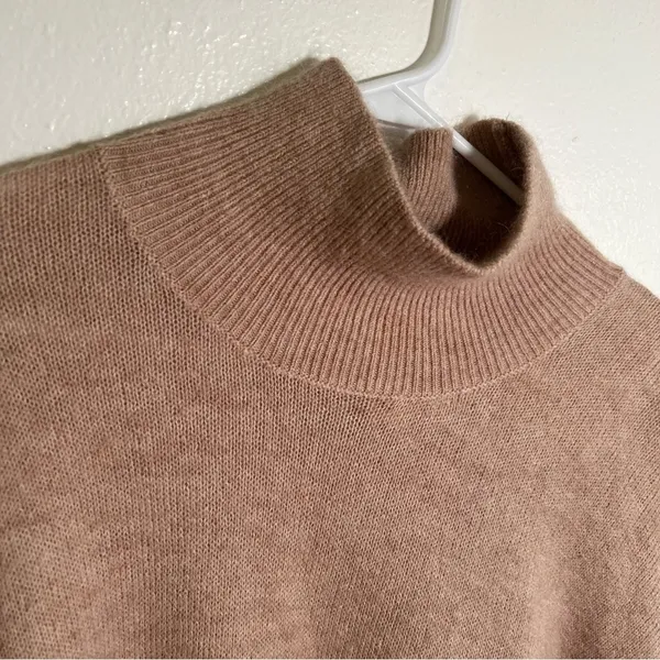 H&M Women's Size 4 Mohair-Blend Polo-Neck Jumper Sweater‎ Light Beige Wool - Image 6