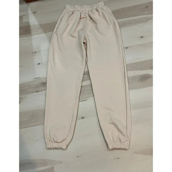 Naked Wardrobe NEW Women XS Oatmeal Oversized Joggers Streetwear Lounge Chic - Image 5