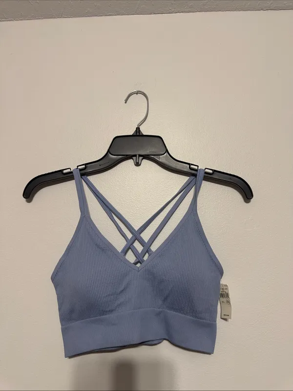Aerie Light Blue Strappy Bralette Crop Top - Image 2