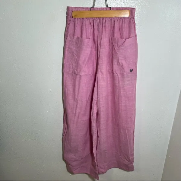 Nicobar Women's Size XS‎ Serene Pant Lilac Purple Wide Leg Gathered 100% Cotton - Image 6