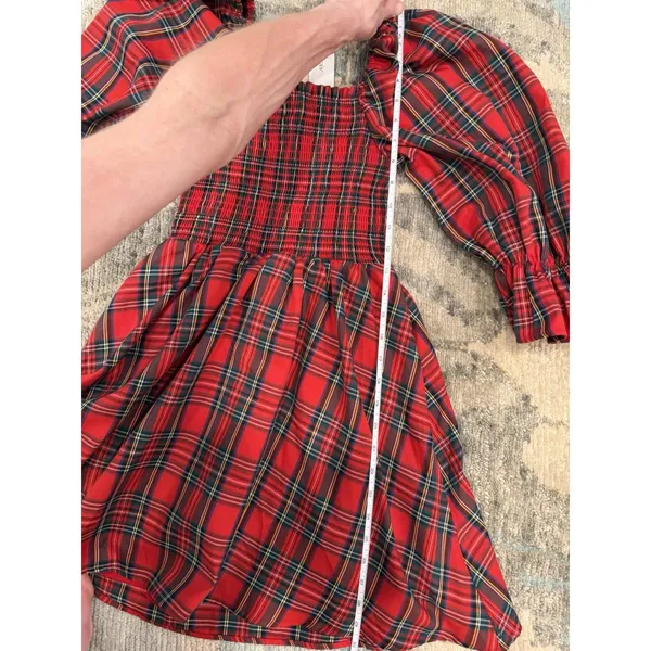 Audrey Parks Francesca's Effie Tartan Plaid Smocked Mini Dress XS NWT $70 - Image 13