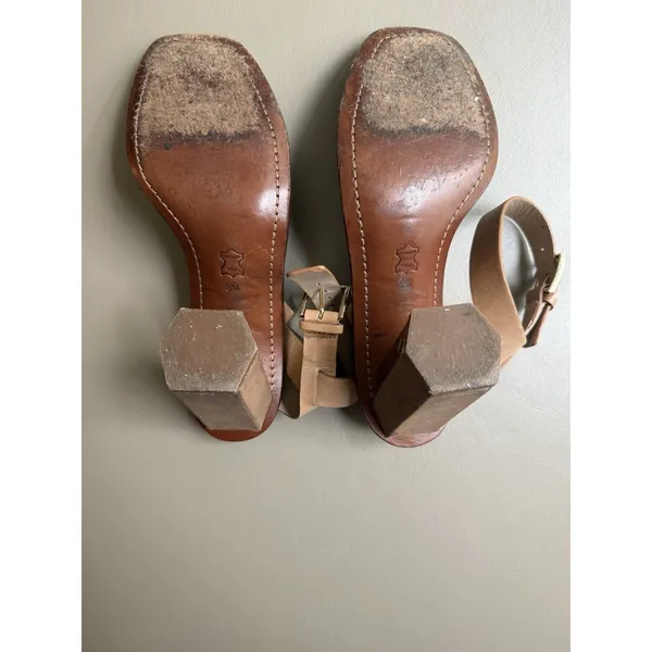Women’s Designer Tory Burch Bleecker Leather Block Heel Sandals Strap Size 8 - Image 10