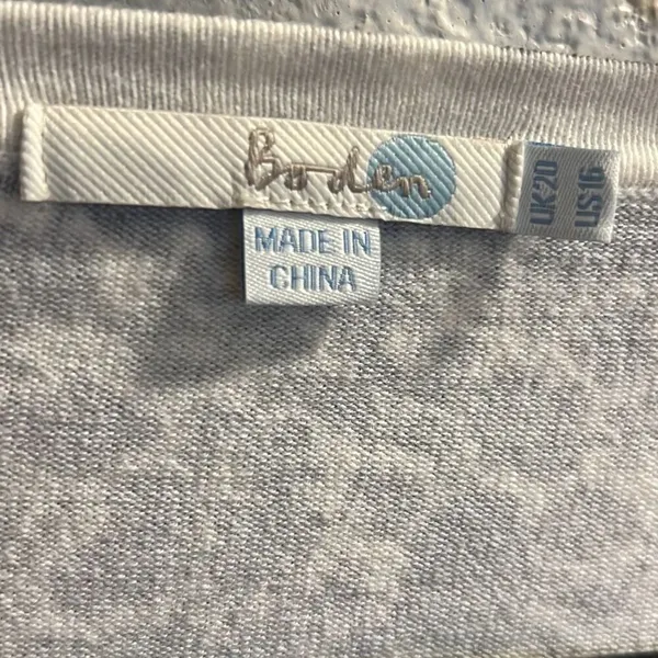 ✨Boden Cropped Button Down Grey Floral Sz 16 Cardigan✨ - Image 8
