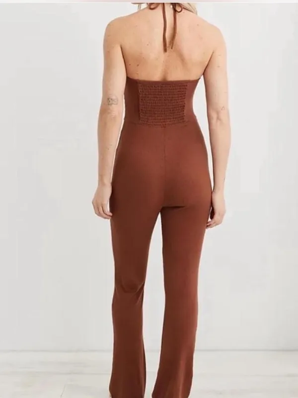 Aerie Halter Ribbed Bootcut Jumpsuit - Image 2