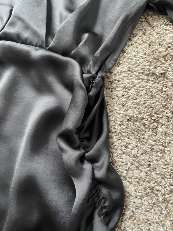 Zara Black Satin Effect Mini Dress - Image 6