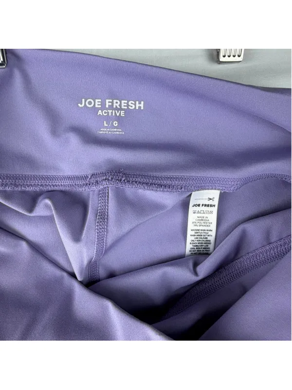 Joe Fresh Active High Waist Capri Leggings Large Purple Lilac Cropped Workout - Image 3