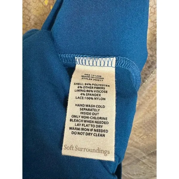 Soft‎ Surroundings Frederica Lace Maxi Skirt Dark Teal Blue Large NWT - Image 5