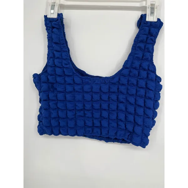 Bailey Rose Popcorn Texture Shirt & Crop Tank‎ Set Women Royal Blue S Retro Y2K - Image 8