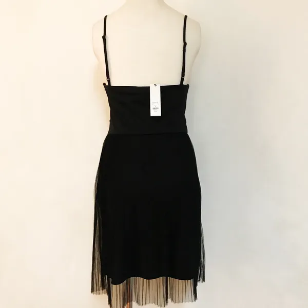 Francesca's Pleated Strappy Black Formal Dress - Image 3