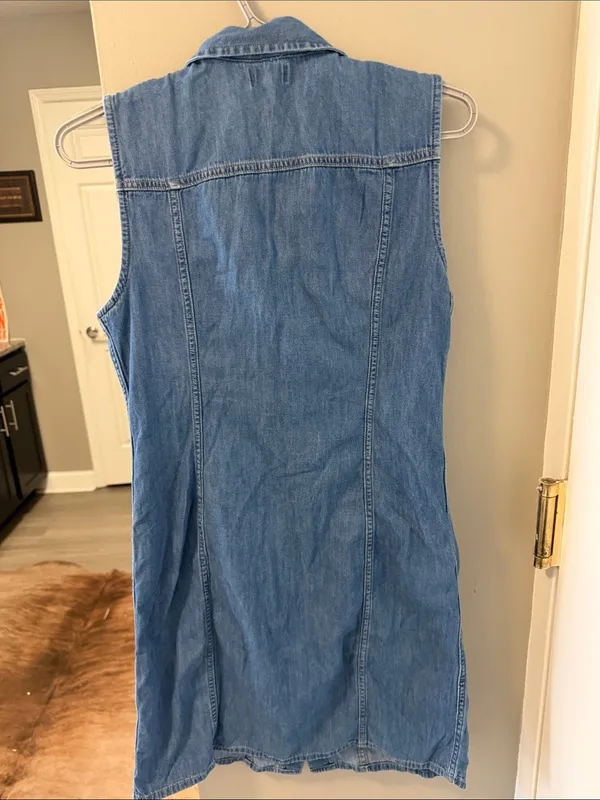 Levi's denim dress Jean dress western fashion rodeo Nashville Texas M - Image 6