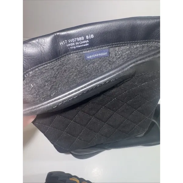 Cole Haan Black Leather Waterproof Quilted Winter Boots Women 8.5B EUC CHARITY - Image 6