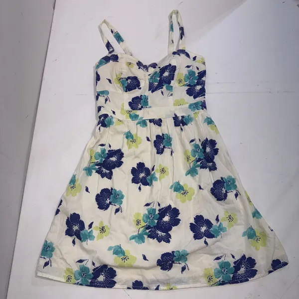 Y2K Vtg American Eagle Baby Doll Floral Sun Dress Prairie Preppy Coquette XS Nw - Image 3
