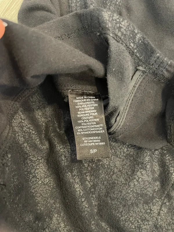 Guess Women’s moto Jacket black hooded Faux Leather S - Image 10