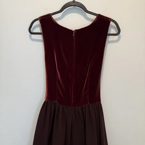VINTAGE 80's/90's ELIZABETH WAYMAN PURPLE SILK VELVET DRESS Size 8 H - Image 3