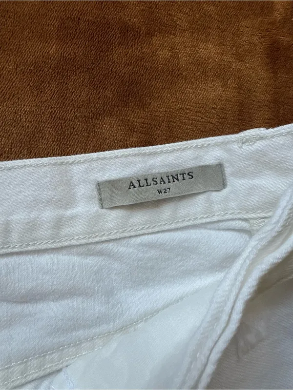All Saints Distressed Cut Off Shorts White Size 27 - Image 4