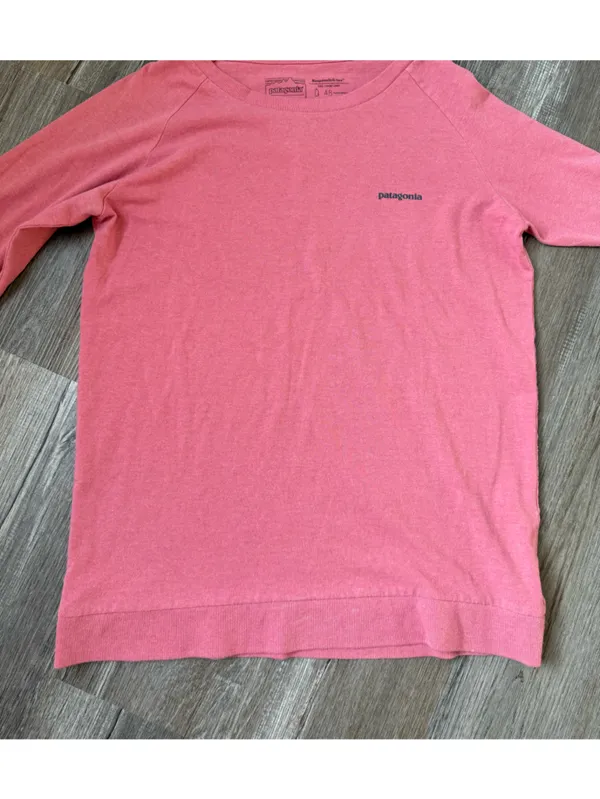 Patagonia Responsibilitee Graphic Logo Long Sleeve T-shirt Reg Fit Pink Size S - Image 6