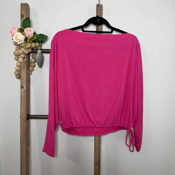 Athleta Pink Long Sleeve Cinched Tie Athletic Shirt Size Small‎ - Image 4