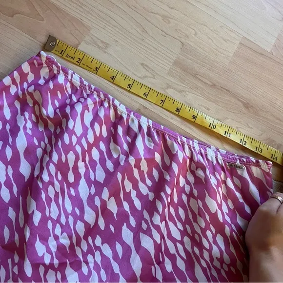 DIESEL Y2K Patterned Pink Satin Midi Skirt Size Medium‎ - Image 5
