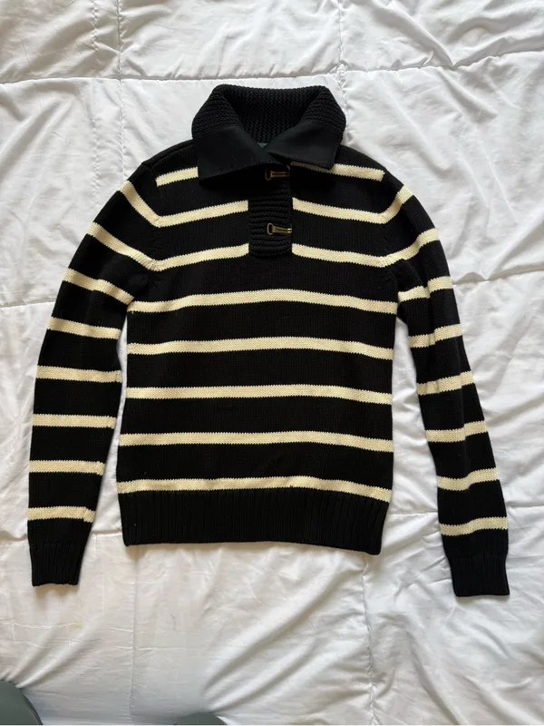 Ralph Lauren Striped Toggle Neck Sweater - Image 3