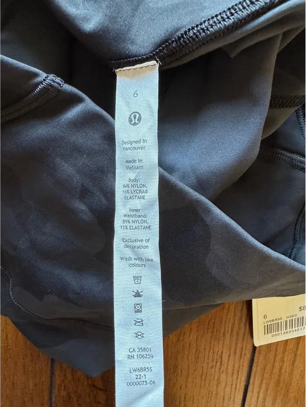 Lululemon Base Pace High Rise 23” Heritage Camo Black Size 6 NWT - Image 6
