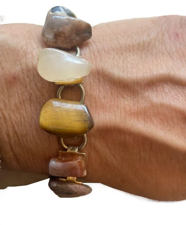 Vintage polished rock bracelet - Image 2