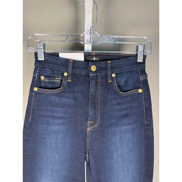7 For All Mankind‎ Slim Illusion Luxe High Waist Ankle Skinny Jeans 24 NWT - Image 3