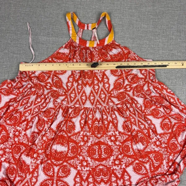 Free People Tank Tunic Womens M Red Paisley Halter Keyhole Lightweight - Image 6