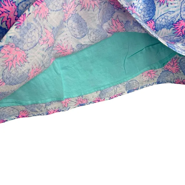 Vineyard Vines Pink Blue Pineapple Linen Dress 10 Resort Wear Golf Beach Pockets - Image 5