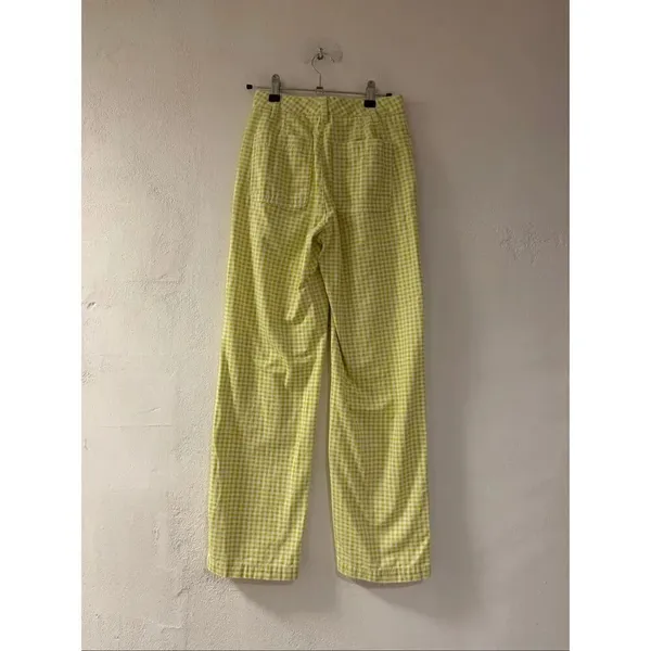 Aritzia Sunday Best Jaden Pant in Neon Green White Gingham Size 00 - Image 2